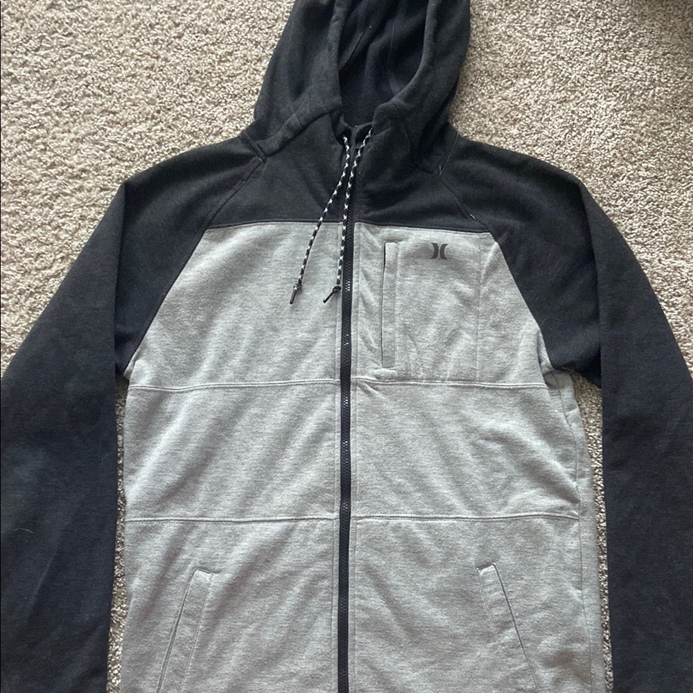 Hurley Black and Gray Hoodie Sweater